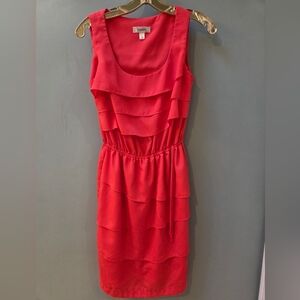 Dressbarn Coral Colored Layered Mini Dress